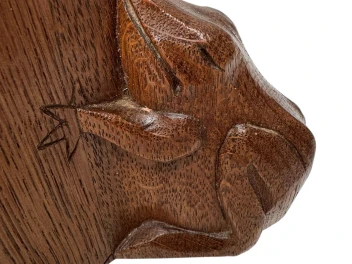 Arts & Crafts Wall Mirror with Hand-Carved Frogs by Kobus de Graaff, 1900s